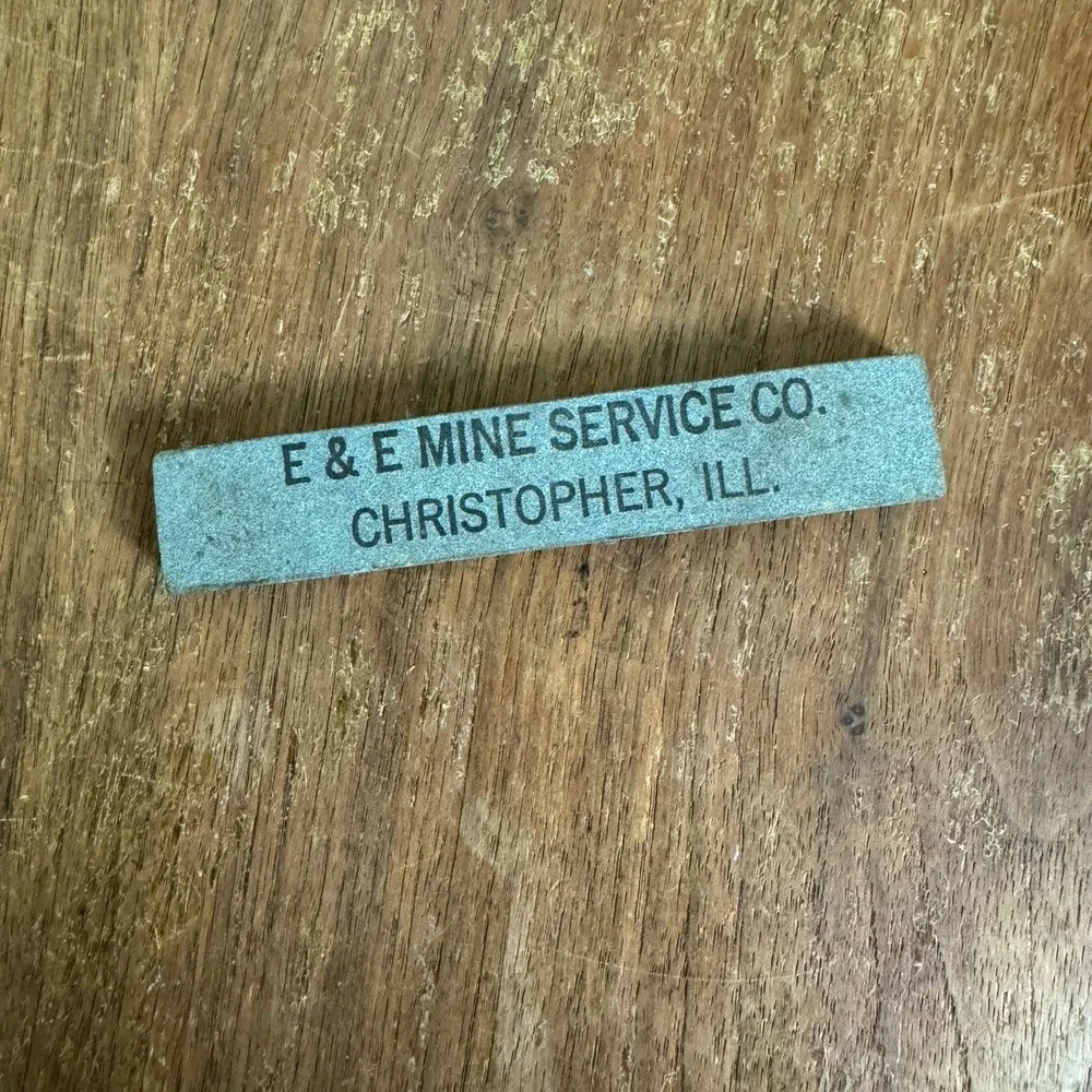 Vintage E & E Mine‎ Services Christopher Franklin Co IL Knife Sharpening Stone
